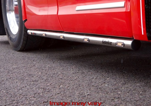 [82SSA22] Aluminium SideBars voor Scania R&S NextGen 6x2 met Sleepas | Wielbasis 2950mm | Oranje LEDs | tem 2018