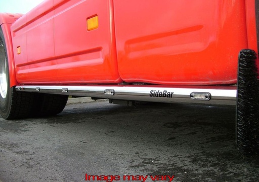 [82SSS07] RVS SideBars voor Scania 4-Serie & R1 4x2 | Wielbasis 3700mm | 5 Oranje LEDs