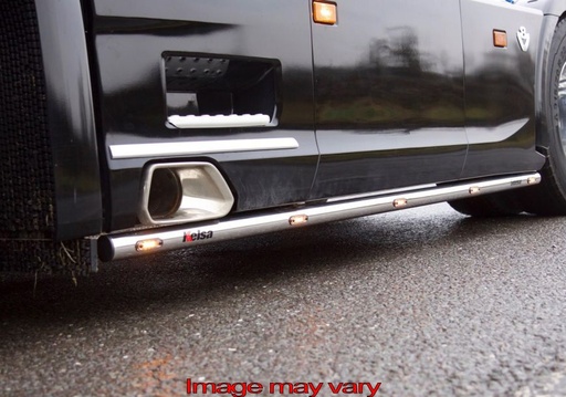 [82SSS20] RVS SideBars voor Scania R&S NextGen | Wielbasis 3750mm | 5 Oranje LEDs | tot 2018