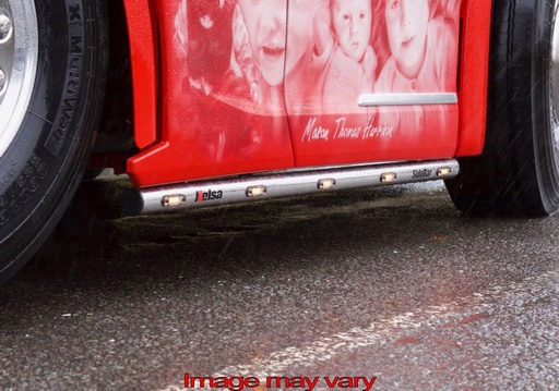 [82SSS21] RVS SideBars voor Scania R&S NextGen 6x2 Midlift | Wielbasis 4050mm & 4150mm | Oranje LEDs | tot 2018