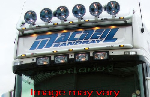 [82SVA07/A] Aluminium VisorBar voor Scania 4 & R-Serie Topline | 5 Oranje LEDs