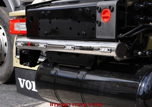 [82VCS03] Stainless Steel ChassisBar for Volvo FH 4x2 & 6x2 2002+ | Rear Mounted Batteries