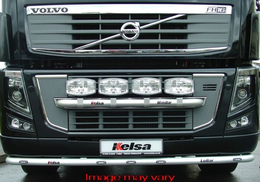 [82VLA02/W] Aluminium LoBar voor Volvo FM/FH2&3 | 5 Witte & 2 Oranje LEDs