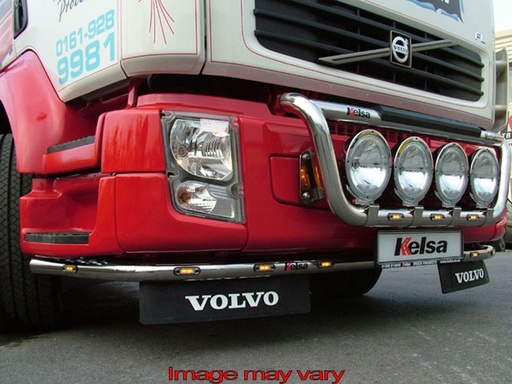 [82VLS04/W] RVS LoBar voor Volvo FE/FL 2007+ | 5 Witte & 2 Oranje LEDs