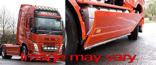 [82VSA20] Aluminum SideBars for Volvo FH4/4B | Wheelbase 3800mm | 5 Amber LEDs | Split Style Sideskirts