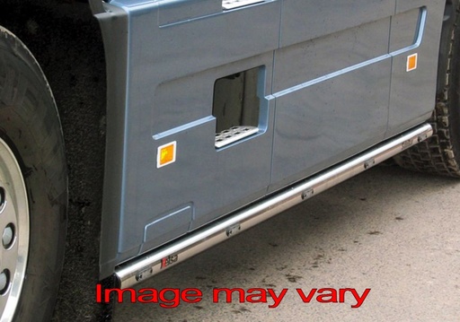 [82VSS02] Stainless Steel SideBars for Volvo FH2/3/4/4B | Wheelbase 3800mm | 5 Amber LEDs