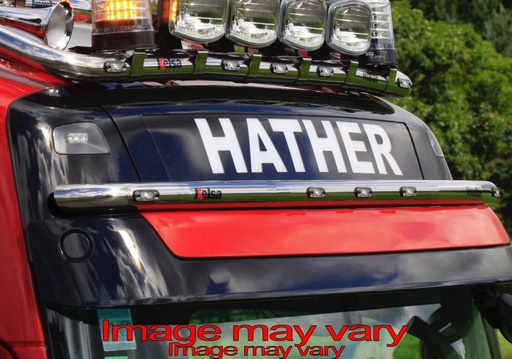 [82VVS20/A] RVS VisorBar voor Volvo FH4 Globetrotter (XL) | 5 Oranje LEDs