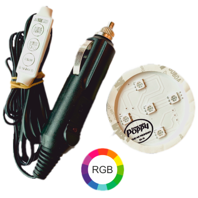 [500220] Poppy LED Light Base RGB | Cigarette Lighter Connection