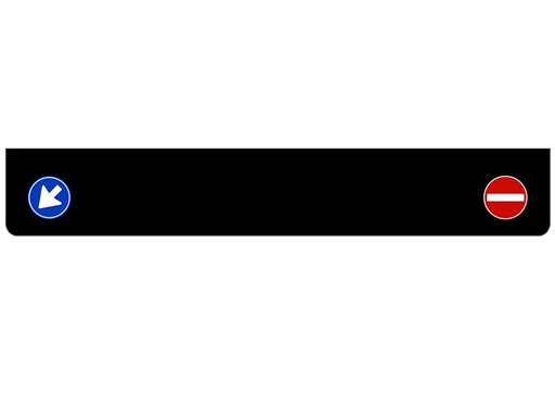 [46550131] Spatlap Achterbumper met Verkeersborden | Zwart | 250x40cm