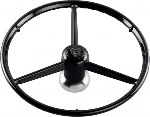 [500952] 3-Spoke Steering Wheel for Scania R Series Steamline & NextGen | Black with Vabis Logo