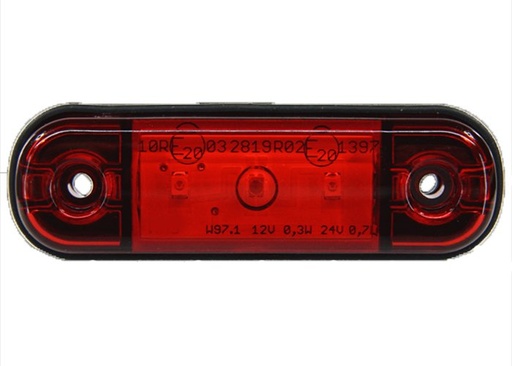 [5800341] WAS 3-LED Ultradun Positielicht 9-36V - Rood
