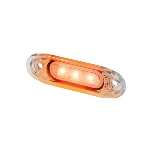 [5810021] SLD Markeerverlichting 3-LED 12/24V - Oranje met Heldere Lens