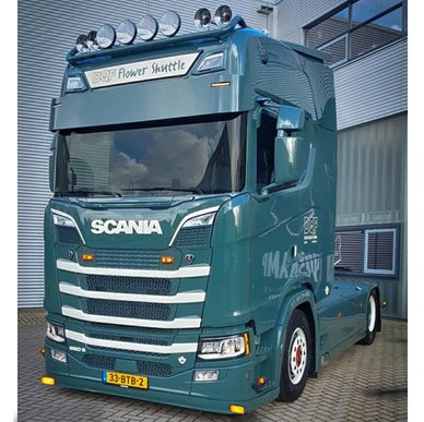 [2SCNGOSXSTLGT9] Stoßstangen-Spoiler Scania NextGen - Typ 9 - obere Stoßstage - 2x Talmu gelb