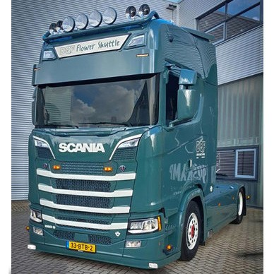 [2SCNGOSXSTLWT9] Stoßstangen-Spoiler Scania NextGen - Typ 9 - obere Stoßstage - 2x Talmu weiß