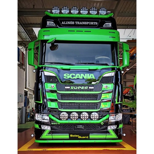 [7SCNG4AFBN7] Zonneklep voor Scania NextGen | Rechte Onderkant | 7 Lampgaten