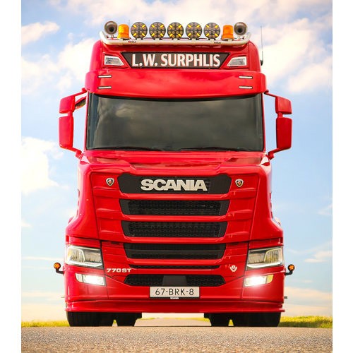 [7SCNG5ARBN4] Zonneklep voor Scania NextGen | Gebogen Rand | 4 Lampgaten