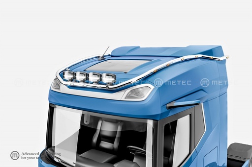 [82850349] Stainless Steel Roof Light Bar "HYDRA" for DAF NGD XG+ | 3 White + 10 Amber LEDs