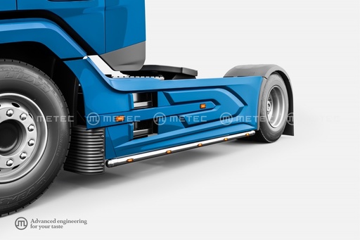 [82850351] RVS Sidebars incl. LEDs voor DAF NGD XF+ WB 3800mm
