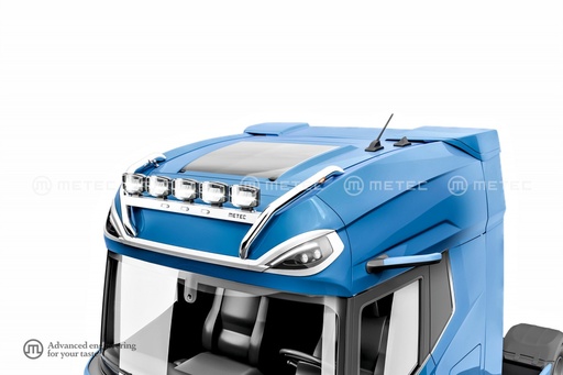 [82850360] RVS Dakbeugel "CROSSBAR" voor DAF NGD XG+ | 3 Witte + 2 Oranje LEDs