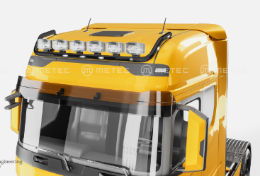 [8285105371] Stainless Steel Roof Light Bar "TOP" for Ford F-Max | 3 White + 4 Amber LEDs | Black