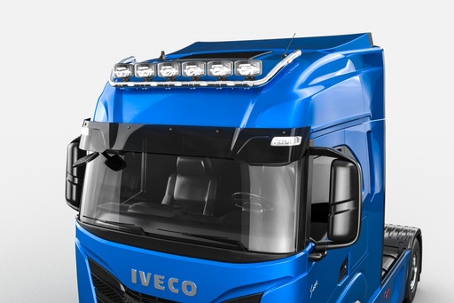 [82852163] Stainless Steel Roof Light Bar for Iveco S-Way | Wide Model | 5 White + 2 Amber LEDs