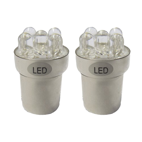 [593537255] BA15s Lampen met 5 LEDs Wit | Set van 2 stuks