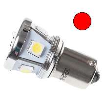 [4635015-R] BA15s Lampen met 8 SMD LEDs Rood | Set van 2 stuks