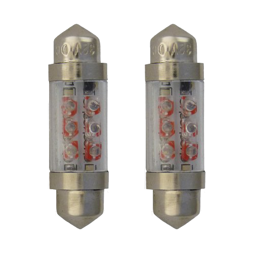 [593537860] SV8.5 Festoon Lamps Short | 4 LEDs Red | Set of 2 Pieces