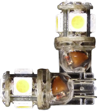 [4635010-W] T10 Wedge Lampen met 5 SMD LEDs Wit | Set van 2 stuks