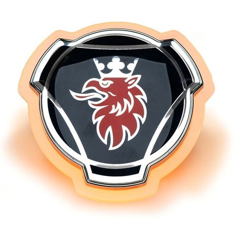 [463240873O] Illuminated Scania LED Emblem - Amber