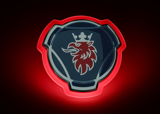[463240873R] Illuminated Scania LED Emblem - Red