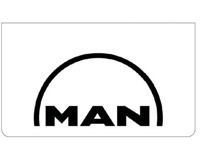 [46500507] Spatlap voor MAN | Wit met Zwarte Opdruk | 60x35cm