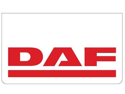 [46500516] Spatlap voor DAF | Wit met Rode Opdruk | 60x35cm