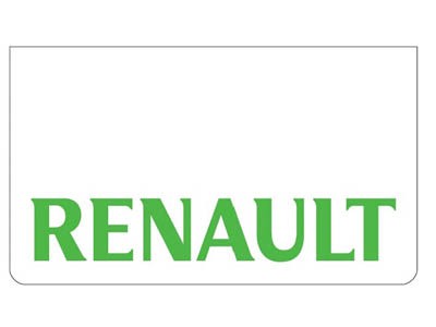 [46500529] Spatlap voor Renault | Wit met Groene Opdruk | 60x35cm