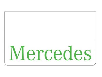 [46500534] Spatlap voor Mercedes | Wit met Groene Opdruk | 60x35cm