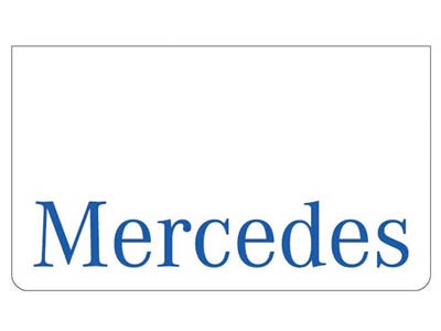 [46500535] Spatlap voor Mercedes | Wit met Blauwe Opdruk | 60X35cm