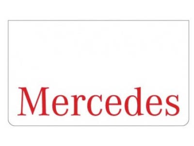 [46500536] Spatlap voor Mercedes | Wit met Rode Opdruk | 60x35cm