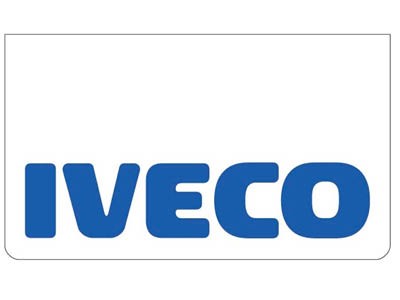 [46500540] Spatlap voor Iveco | Wit met Blauwe Opdruk | 60x35cm