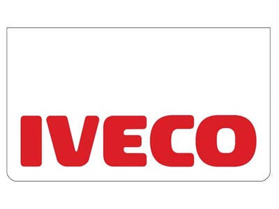 [46500541] Spatlap voor Iveco | Wit met Rode Opdruk | 60X35cm