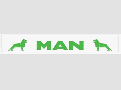 [46500904] Mudflap Rear Bumper for MAN | White with Green Print | 238x35cm