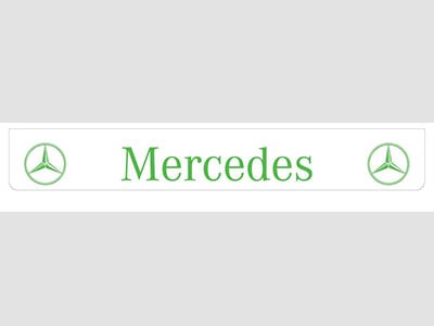 [46500934] Mudflap Rear Bumper for Mercedes | White with Green Print | 238x35cm