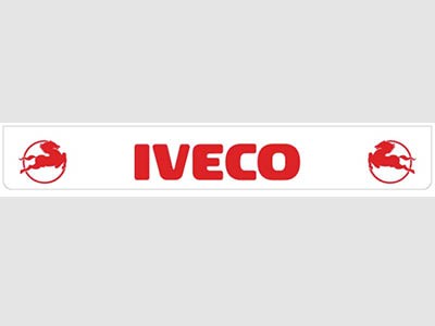 [46500941] Mudflap Rear Bumper for Iveco | White with Red Print | 238x35cm